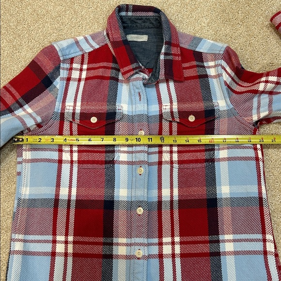 Outerknown Red and Blue Plaid Button-Down Blanket Shirt XS/S - Picture 10 of 11